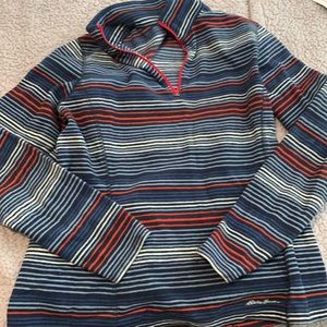 Striped quarter zip fleece